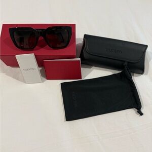 Valentino Havana Sunglasses with Rockstud Accents on either side